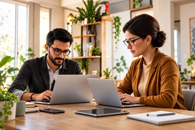 Ambiente e profissionais de trabalho remoto